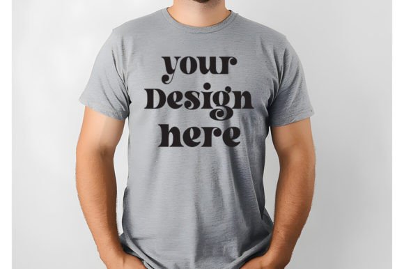 Athletic Heather 3001 Men Mockup: T-Shirts & Graphics