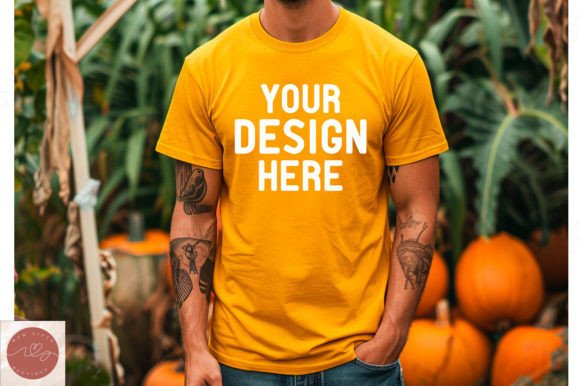 Bella Canvas 3001 Fall Men Mockup: Graphics for T-Shirts