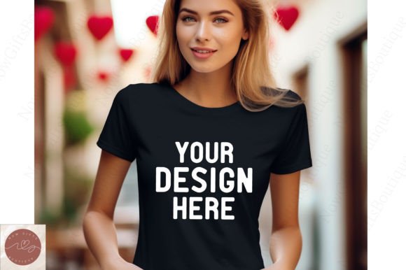 Bella Women Valentine Mockup: Graphics for T-Shirts