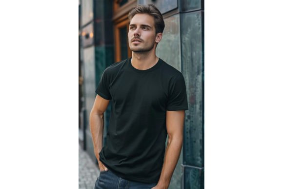 Black T-Shirt Mockup for Graphics & T-Shirts