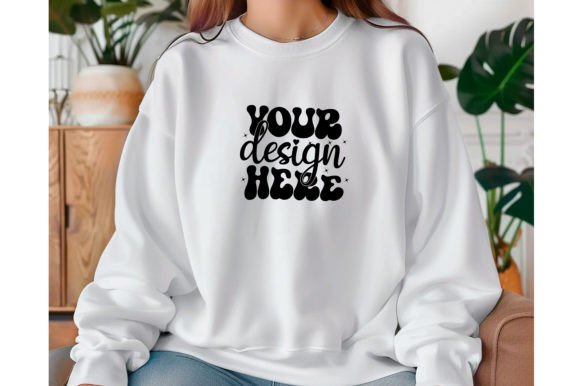 Boho Gildan 18000 Mockup: Graphics for Hoodies Sweatshirts