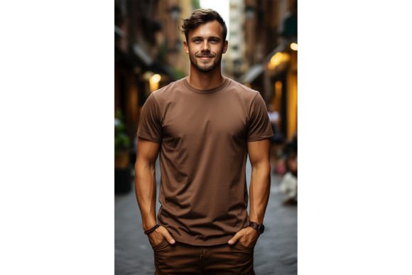 Brown T-Shirt Mockup for Graphics & T-Shirts