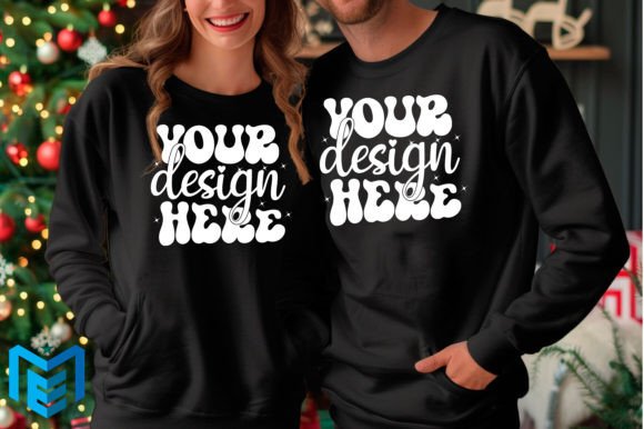 Christmas Couple Mockup: Graphics for Hoodies Sweatshirts