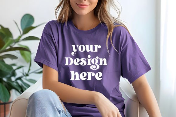 Comfort Colors Grape Mockup: Graphics for T-Shirts