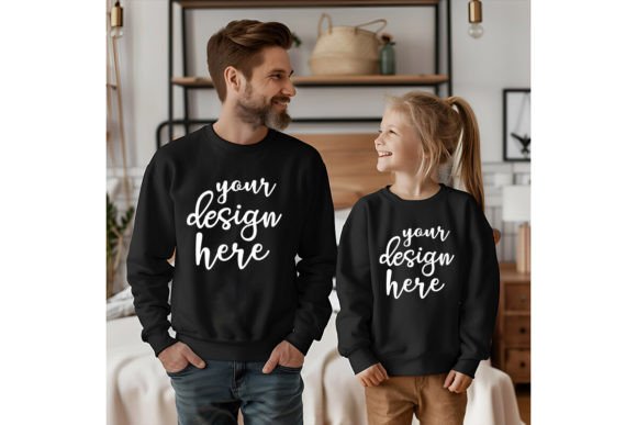 Daddy and Me Sweatshirt Mockup for Hoodies Sweatshirts Graphics