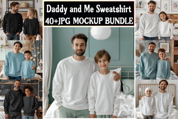 Daddy & Me Sweatshirt Mockups: Graphics for Hoodies