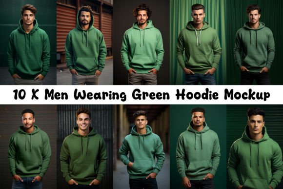 Green Hoodie Mockups for Graphics & Sweatshirts