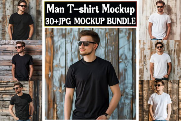 Man T-shirt Mockup Bundle 1: Graphics for T-Shirts