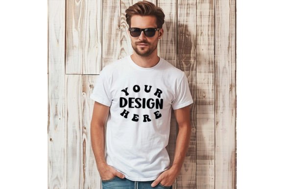 Man T-Shirt White Mockup for Graphics & T-Shirts