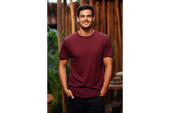Maroon T-Shirt Graphics for Branding