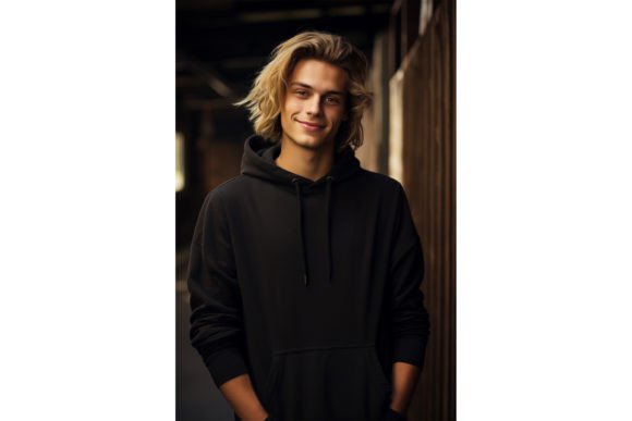 Men Wearing Black Hoodie Mockup: Graphics for Hoodies Sweatshirts