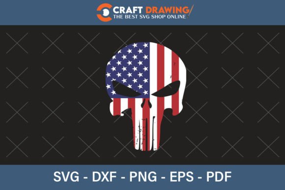 Punisher Skull USA Flag SVG: Bold Graphics for T-Shirt Designs
