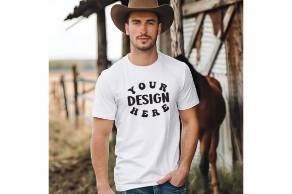 Western T-Shirt Mockup for Graphics