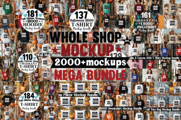 Whole Shop Mockup Bundle: Graphics for Hoodies Sweatshirts